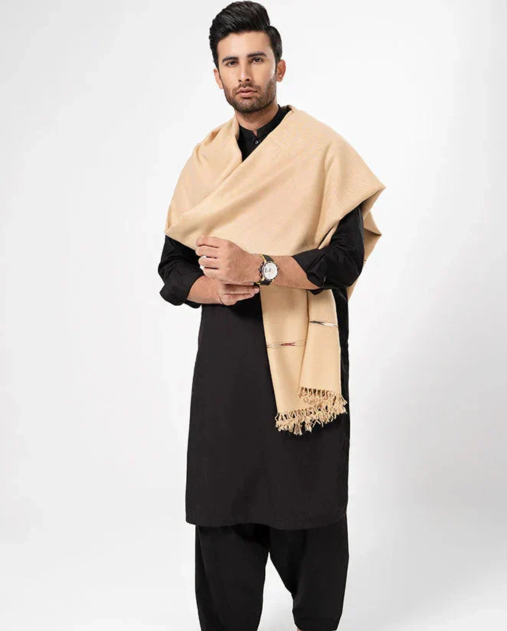 Classic Men's Wool Winter Shawl - Skin - men's winter wool shawl