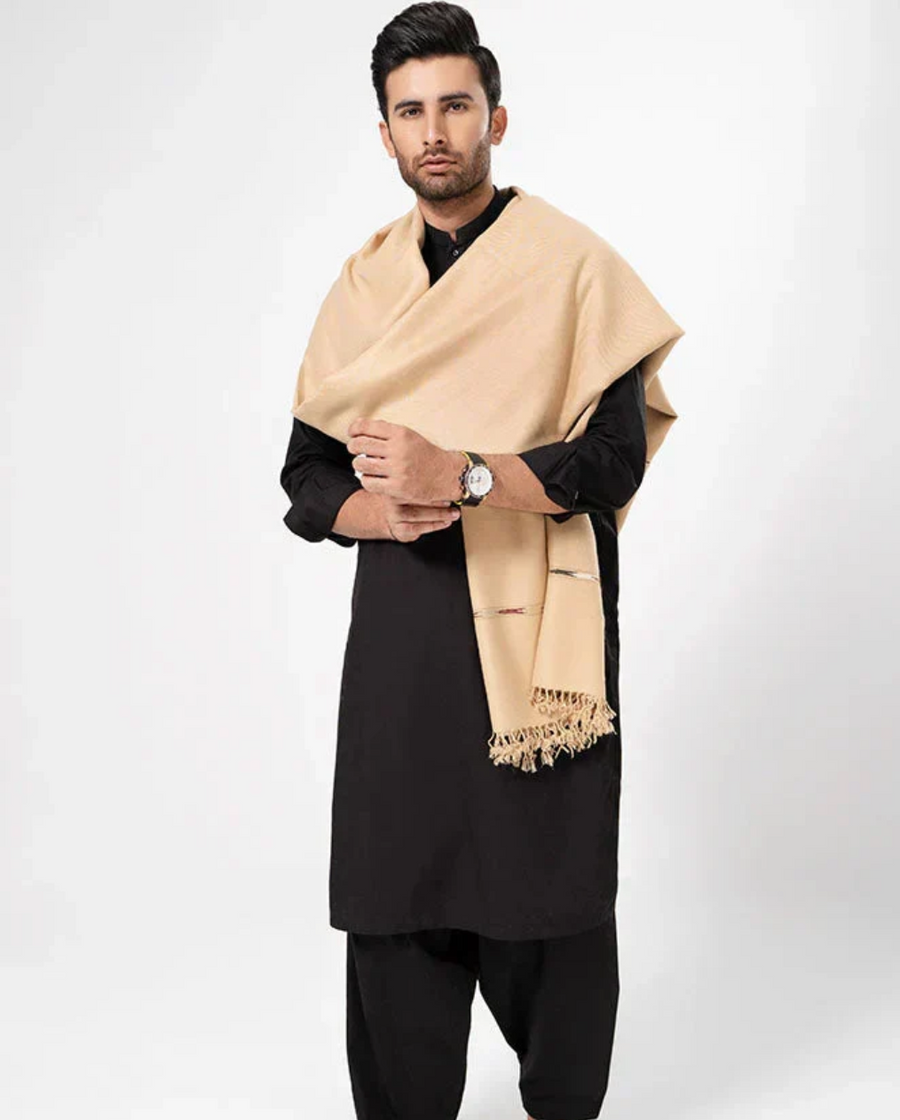 Classic Men's Wool Winter Shawl - Skin - men's winter wool shawl