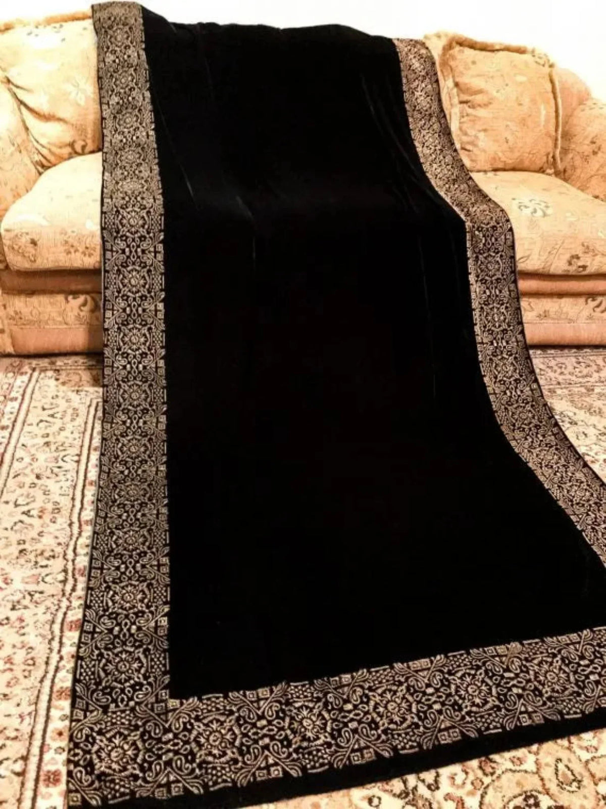 Women Velvet Shawal Straight Design Diffo
