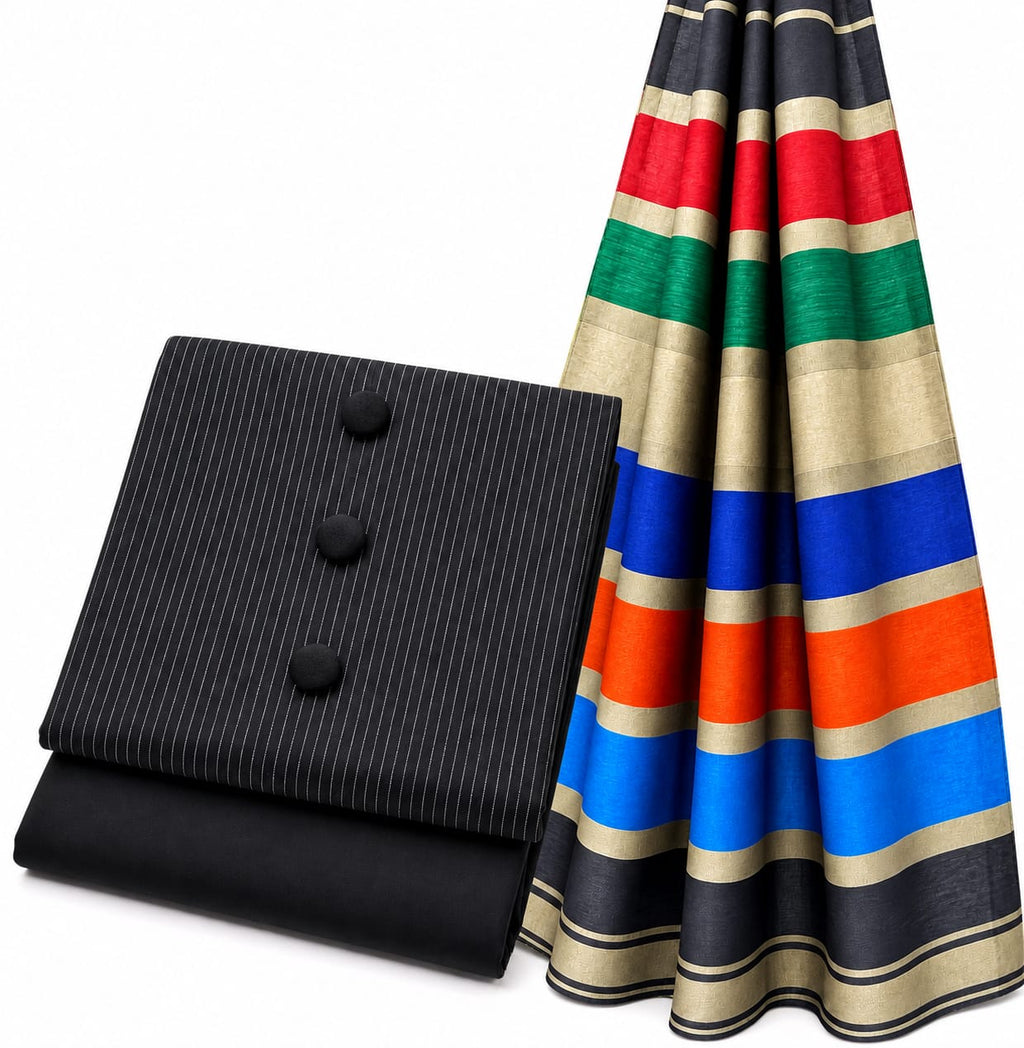 3 Piece Dress - BLACK MULTI