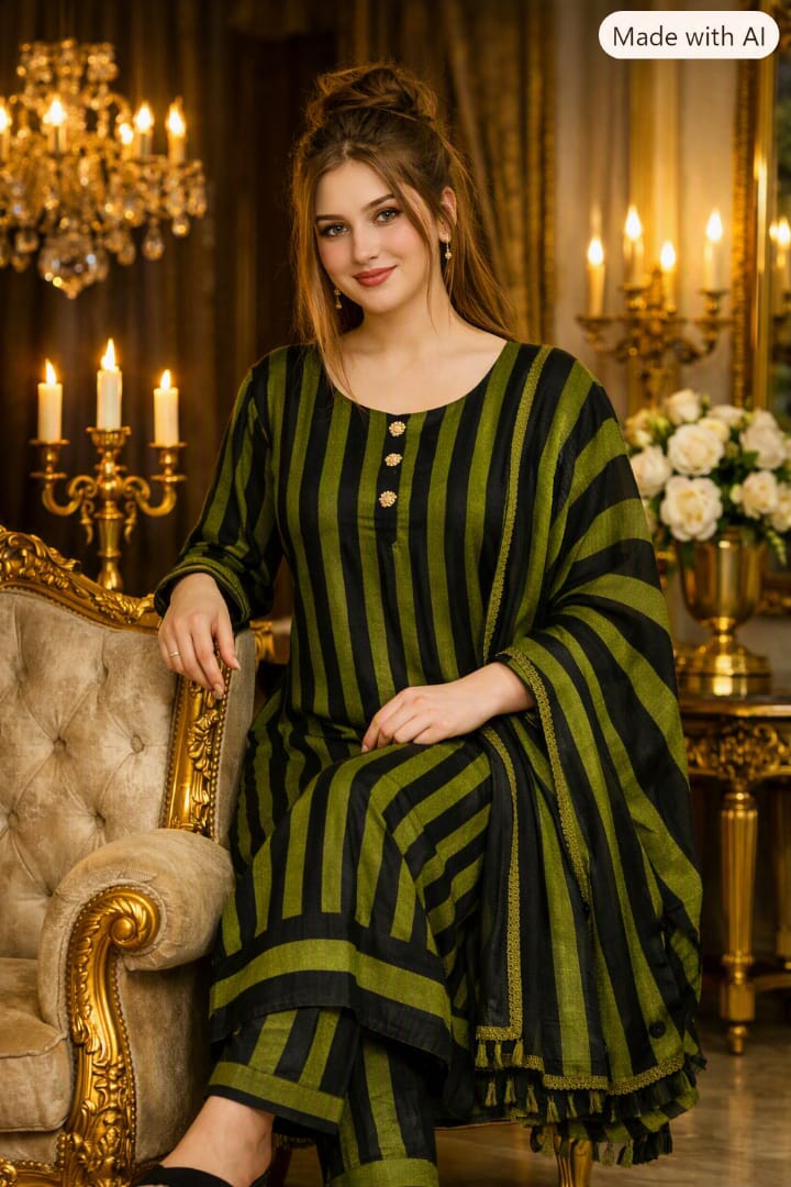 3 Piece Dress - GREEN LINING